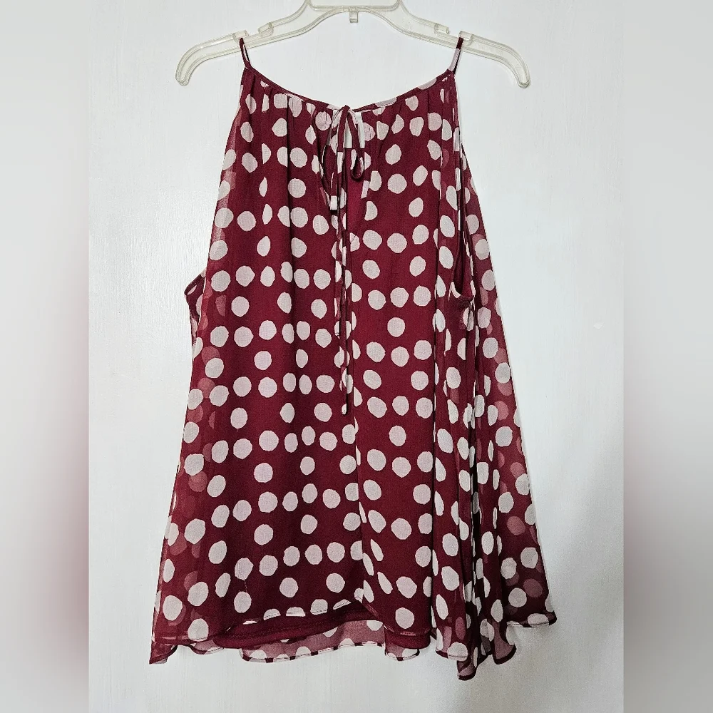 Lane Bryant flowy tank top wine color and white. Size 22 - Picture 5 of 6